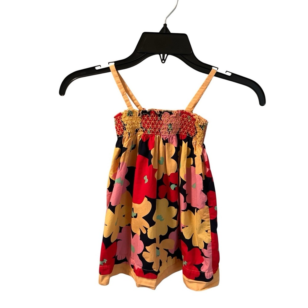 Hanna Andersson Sundress Size 90/3T Bright Floral Smocked Dress